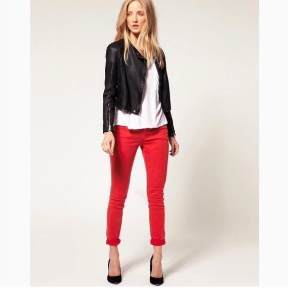 J. Crew Pants - J. Crew Minnie Red Ankle Pants